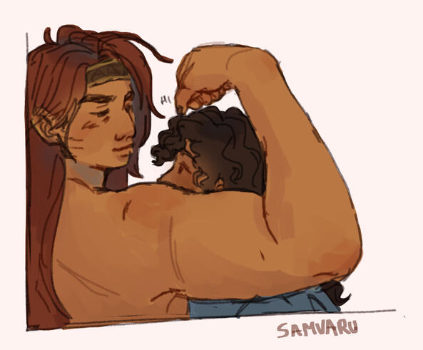 My Golden Sun self-insert looking closely at Eoleo